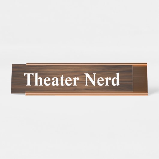 Theater Nerd Simple Design Wood Grading Paneling Bureau Naambordje (Voorkant)