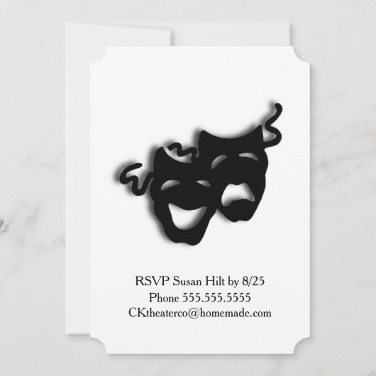 Theater opening nacht uitnodiging (Achterkant)