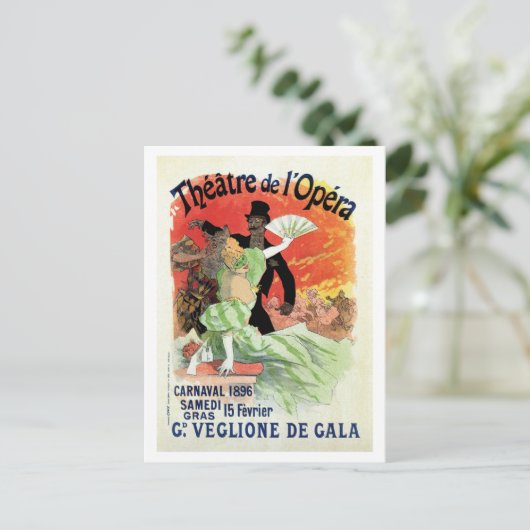  Theater Opera Carnival 1896 Briefkaart (Staand voorkant)