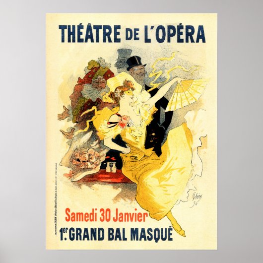 THEATER OPERA Cheret Paris Theaterreclame Poster (Voorkant)