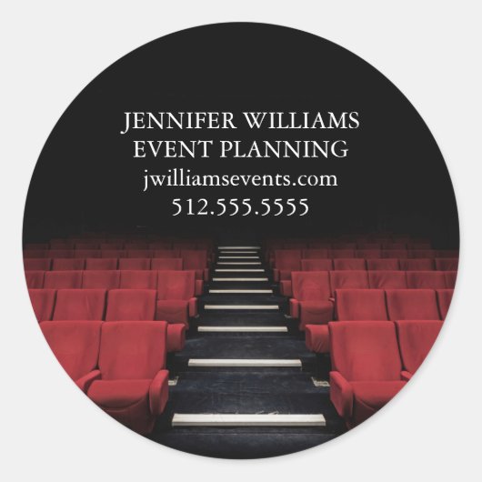 Theater Performing Arts Event Planner Custom Ronde Sticker (Voorkant)