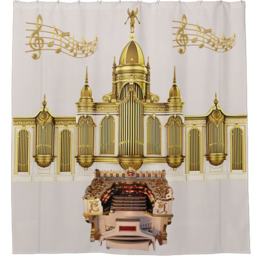 Theater Pipe Orgel Muziek Masterpiece Douchegordijn (Voorkant)