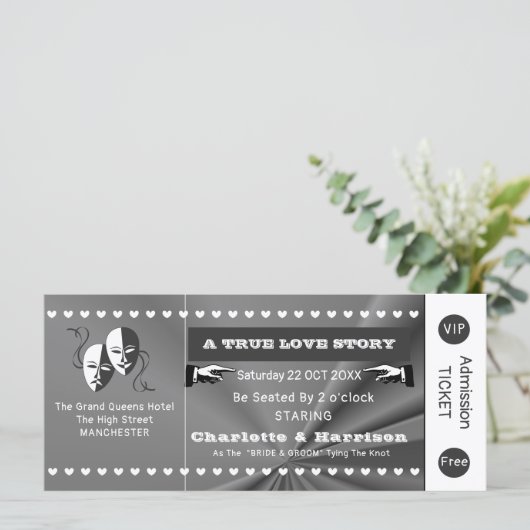 Theater Playbill Show Ticket Theme Weddenschap (Staand voorkant)