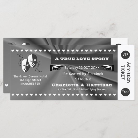 Theater Playbill Show Ticket Theme Weddenschap (Voorkant / Achterkant)