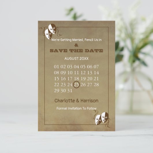 Theater Programma Show Ticket Thema Trouwen (Staand voorkant)