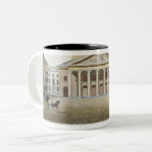 Theater Royal, Brussel, uit "Choix des Monuments" Tweekleurige Koffiemok (Voorkant links)