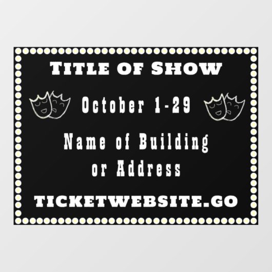 Theater Showreclame Ruitervorm Raamsticker (Vel)