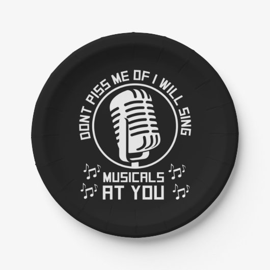 Theater Singer Broadway Papieren Bordje (Voorkant)