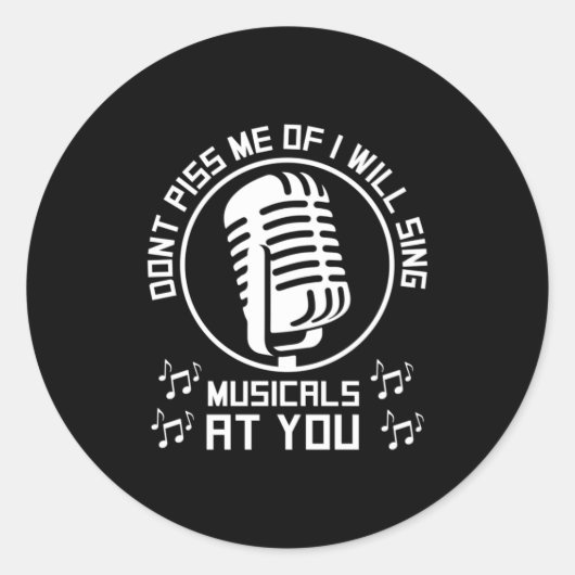 Theater Singer Broadway Ronde Sticker (Voorkant)