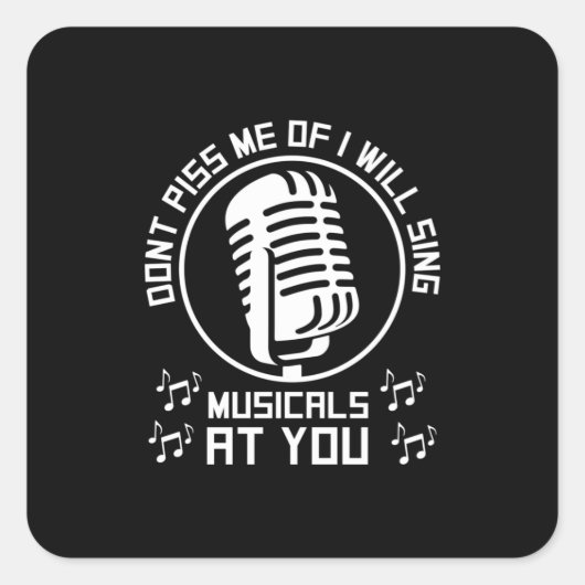 Theater Singer Broadway Vierkante Sticker (Voorkant)