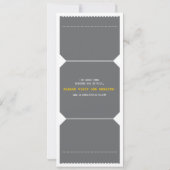 theater Ticket Invitation Grey and Yellow Kaart (Achterkant)