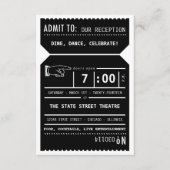 Theater Ticket Reception Tussenvoegsel in Zwart Informatiekaartje (Voorkant)