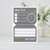 theater Ticket RSVP in grijs en geel (Staand voorkant)