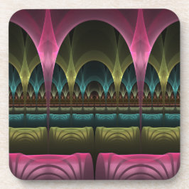 Theater van Fantasy, Abstracte kleurrijke fractale Bier Onderzetter