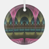 Theater van Fantasy, Abstracte kleurrijke fractale Glas Ornament (Voorkant)