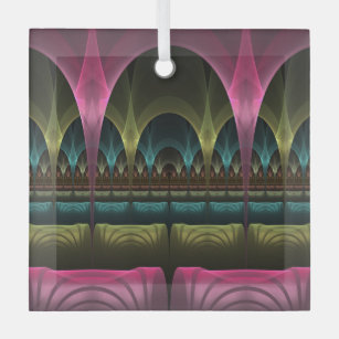 Theater van Fantasy, Abstracte kleurrijke fractale Glas Ornament