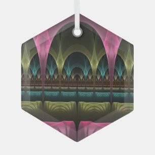 Theater van Fantasy, Abstracte kleurrijke fractale Glas Ornament