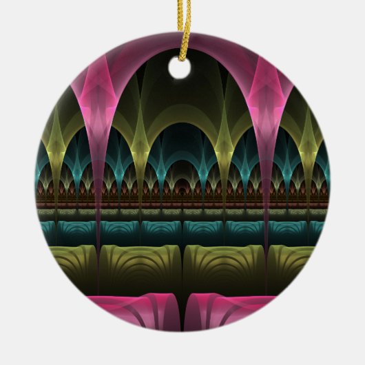 Theater van Fantasy, Abstracte kleurrijke fractale Keramisch Ornament (Voorkant)