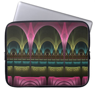 Theater van Fantasy, Abstracte kleurrijke fractale Laptop Sleeve