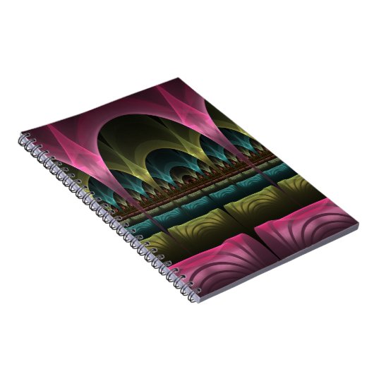 Theater van Fantasy, Abstracte kleurrijke fractale Notitieboek (Rechterzijde)