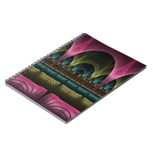 Theater van Fantasy, Abstracte kleurrijke fractale Notitieboek (Linkerzijde)