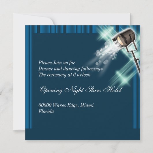 theater van Hollywoodbruiloft Kaart (Achterkant)