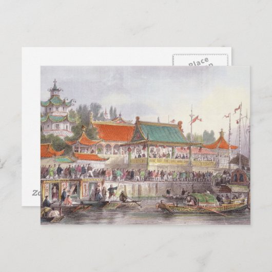 Theater van Tien-Sing uit 'China in een reeks V Briefkaart (Voorkant / Achterkant)