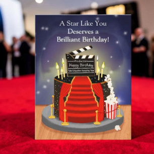 Theater Verjaardag Design met Filmtekstbord Kaart
