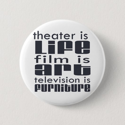Theater versus film ronde button 5,7 cm (Voorkant)