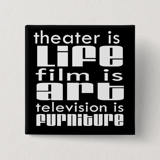 Theater versus film vierkante button 5,1 cm (Voorkant)