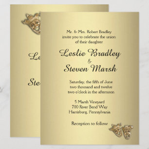 Theater Wedding Gold-uitnodiging Kaart