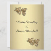 Theater Wedding Gold-uitnodiging Kaart (Achterkant)