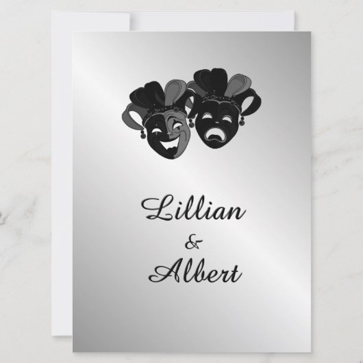 Theater Wedding Silver Uitnodiging (Achterkant)