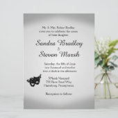 Theater Wedding Silver Uitnodiging (Staand voorkant)