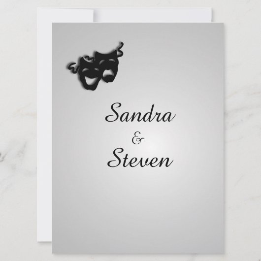 Theater Wedding Silver Uitnodiging (Achterkant)