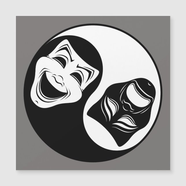 Theater Yin Yang Design - Comedy en Tragedy Masks (Voorkant)