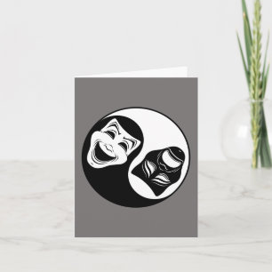 Theater Yin Yang Design - Comedy en Tragedy Masks Kaart