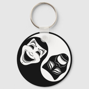 Theater Yin Yang Design - Comedy en Tragedy Masks Sleutelhanger