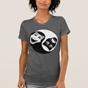 Theater Yin Yang Design - Comedy en Tragedy Masks T-shirt