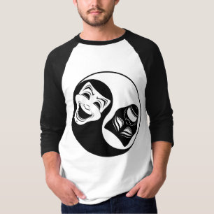 Theater Yin Yang Design - Comedy en Tragedy Masks T-shirt