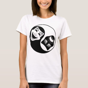 Theater Yin Yang Design - Comedy en Tragedy Masks T-shirt