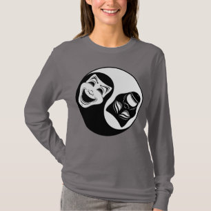 Theater Yin Yang Design - Komedie- en Tragedie-mas T-shirt
