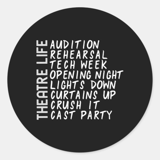 Theateracteren Theespian Play Director Ronde Sticker (Voorkant)