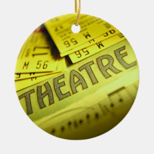 Theaterblad Muziek & Tickets Keramisch Ornament (Voorkant)
