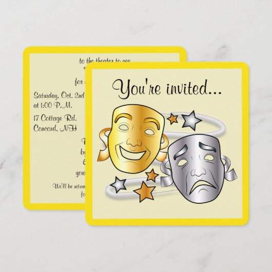 Theaterdag Kaart (Voorkant / Achterkant)