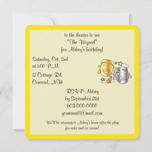 Theaterdag Kaart (Achterkant)