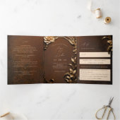  theatergeïnspireerde drievoudige bruiloft drieluik uitnodiging (Binnen)