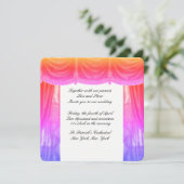 Theatergordijn Huwelijksuitnodiging Kaart (Staand voorkant)