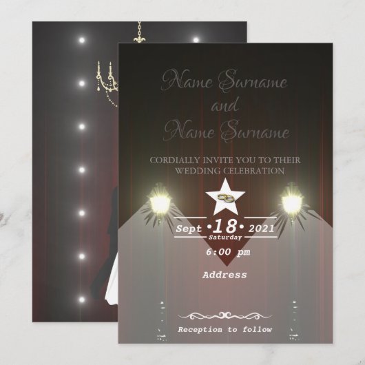 Theatergordijn-lamppost Kaart (Voorkant / Achterkant)