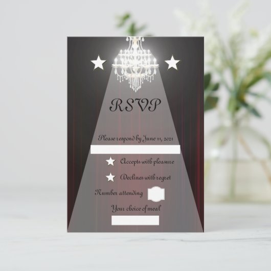 Theatergordijn RSVP Kaartje (Staand voorkant)